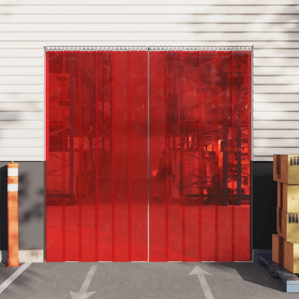 vidaXL Záves do dverí červený 200 mm x 1,6 mm 50 m PVC