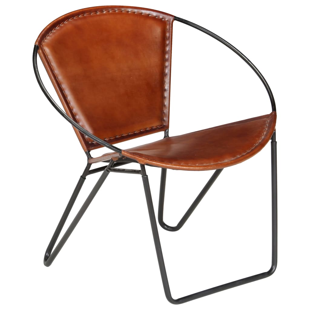 vidaXL Relaxačná stolička z pravej kože 69x69x69 cm hnedá