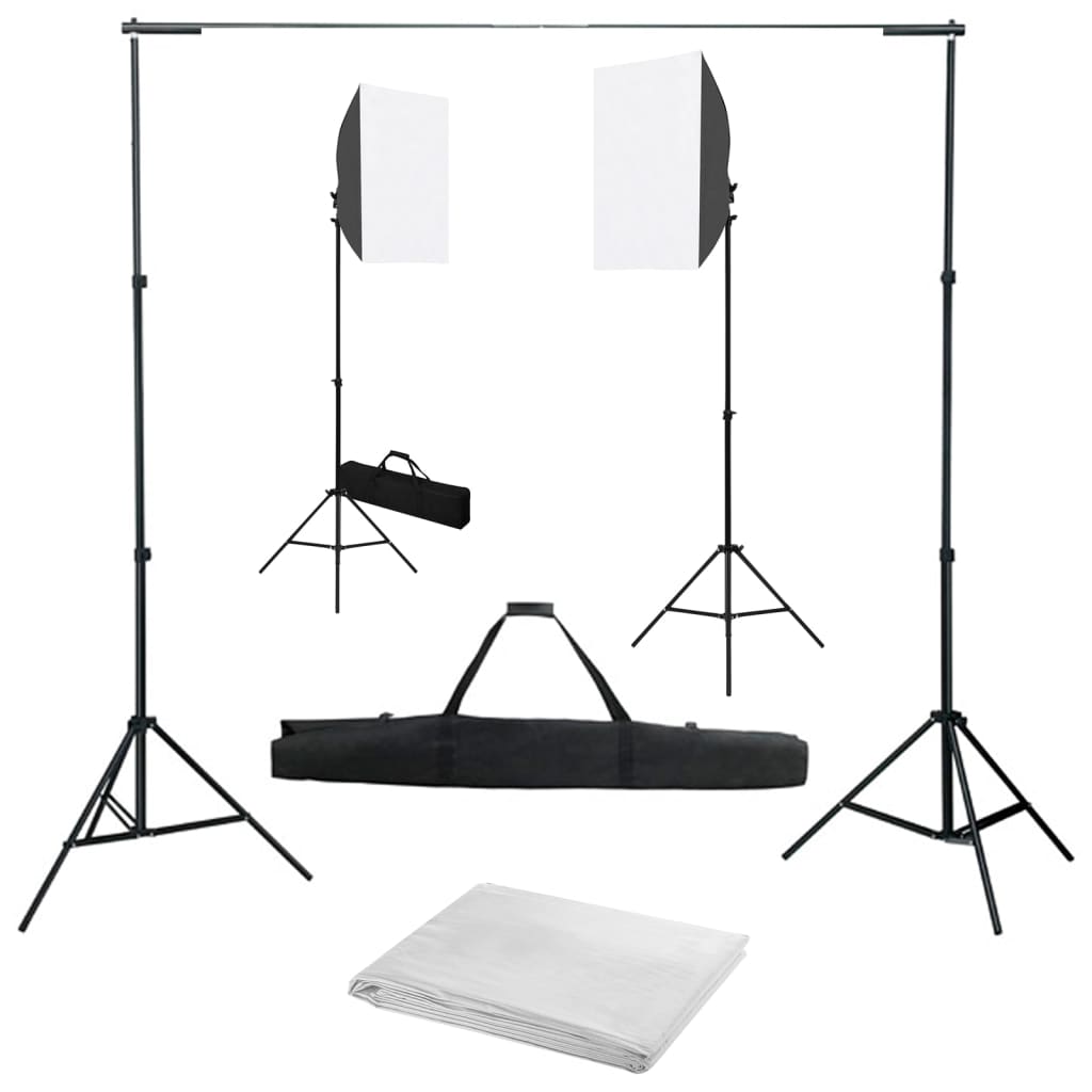 vidaXL Sada do fotoštúdia so softbox svetlami a pozadím