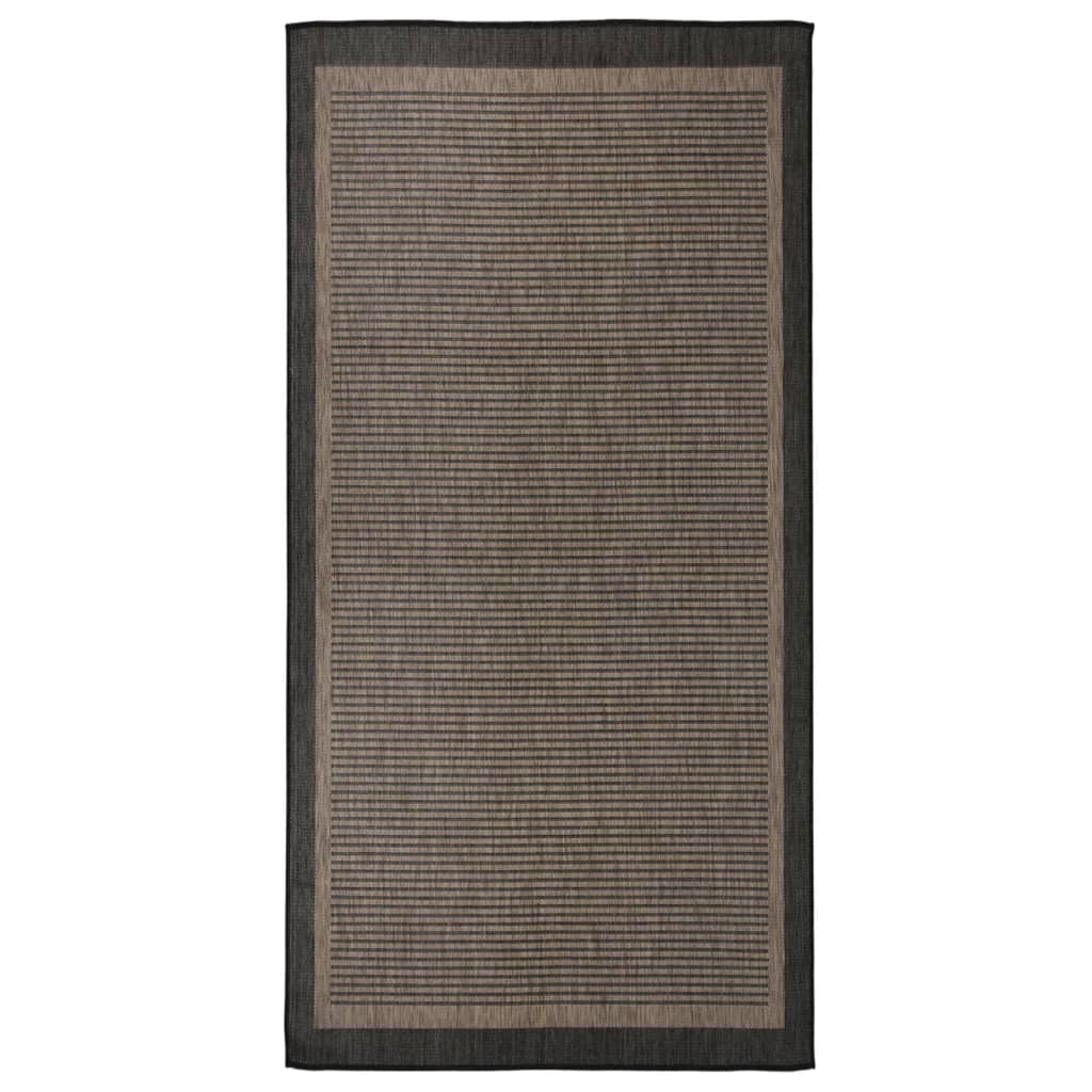 vidaXL Vonkajší koberec s plochým tkaním 100x200 cm tmavohnedý