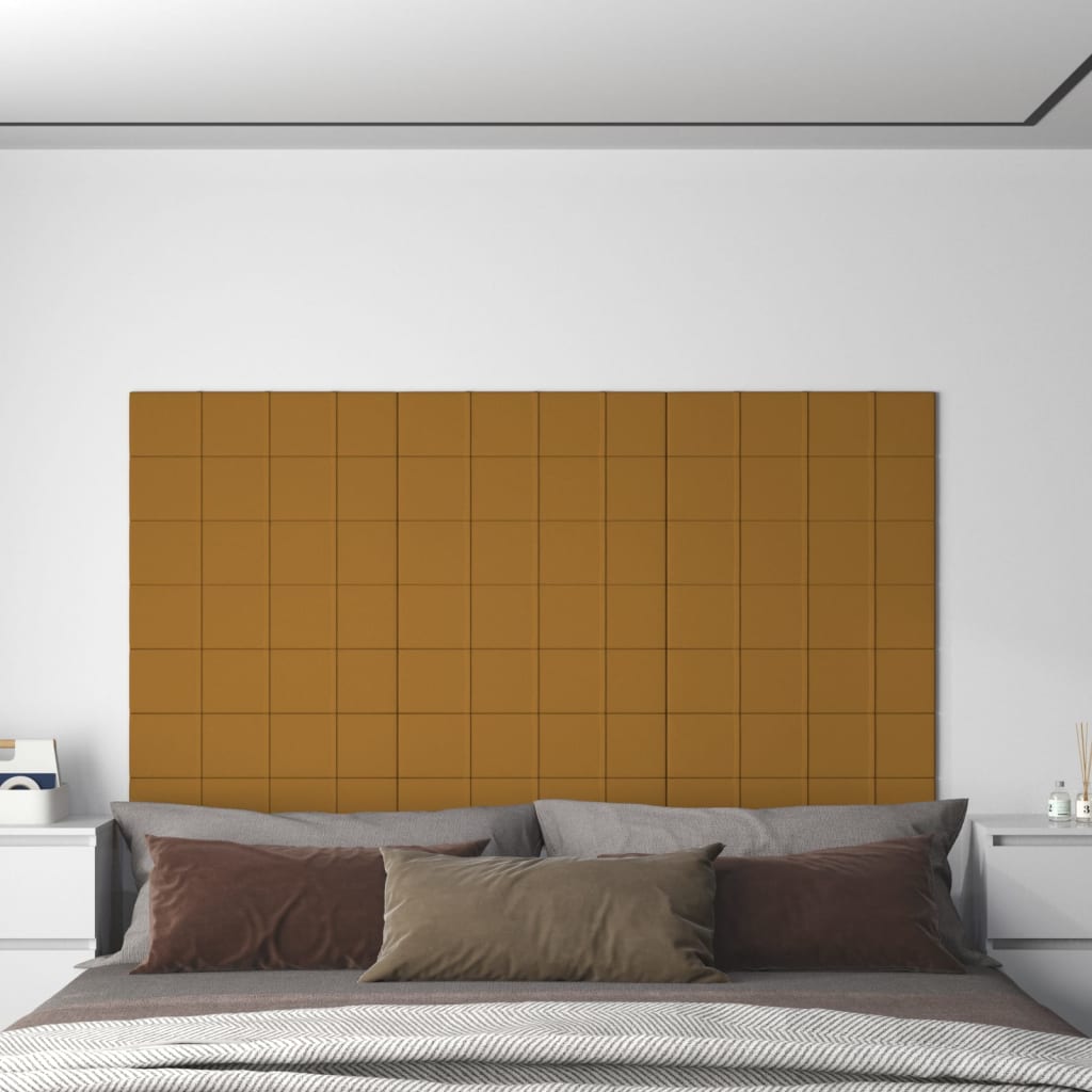vidaXL Nástenné panely 12 ks hnedé 60x15 cm zamat 1,08 m²
