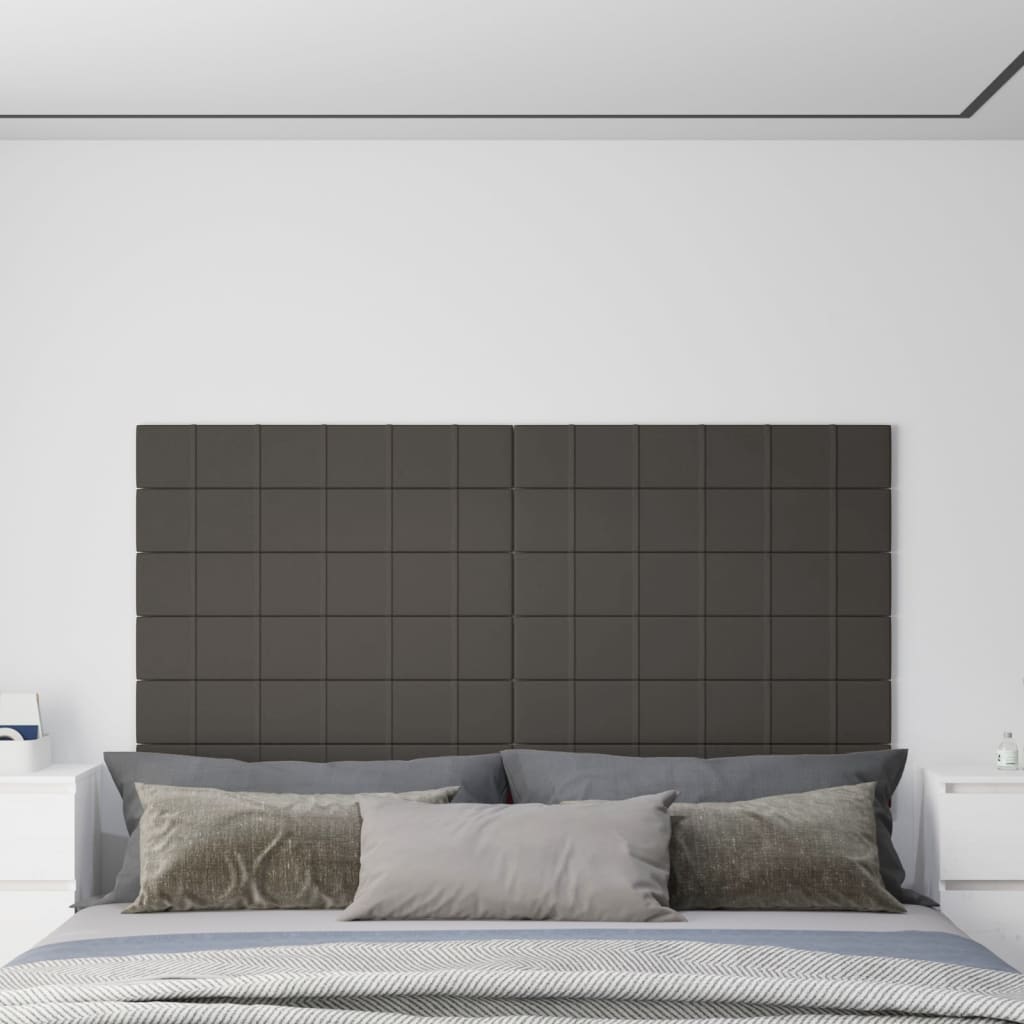 vidaXL Nástenné panely 12 ks tmavosivé 90x15 cm zamatové 1,62 m²