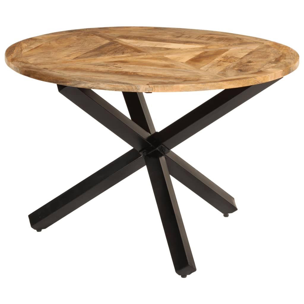 vidaXL Jedálenský stôl Ø110x75 cm surový mangovníkový masív