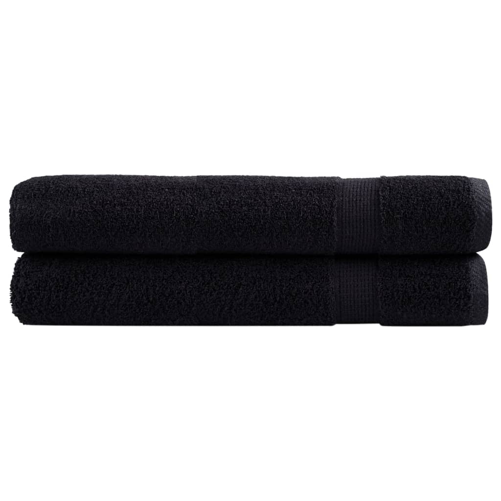 vidaXL Prémiové uteráky 2 ks čierne 100x200cm 600 g/m2 bavlna