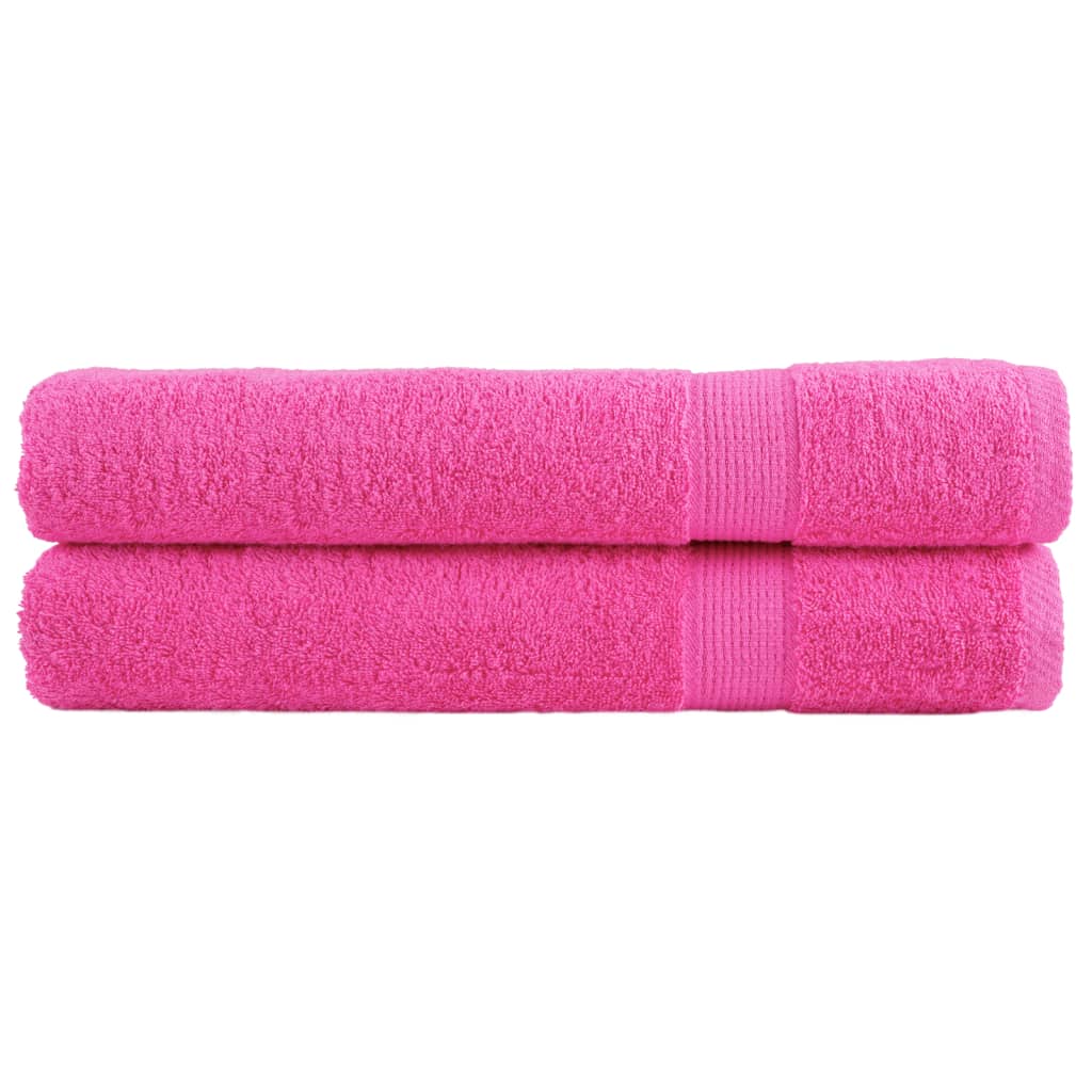 vidaXL Prémiové uteráky do sauny 2ks ružové 80x200cm 600 g/m2 bavlna