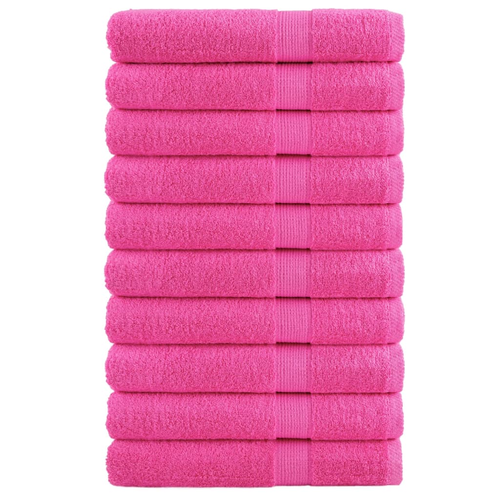 vidaXL Prémiové uteráky do sauny 10 ks ružové 80x200cm 600 g/m2 bavlna