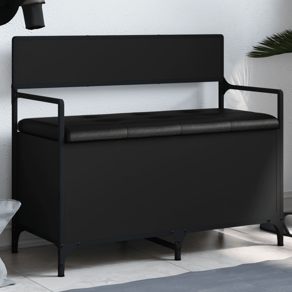 vidaXL Úložná lavička čierna 85,5x42x73,5 cm kompozitné drevo