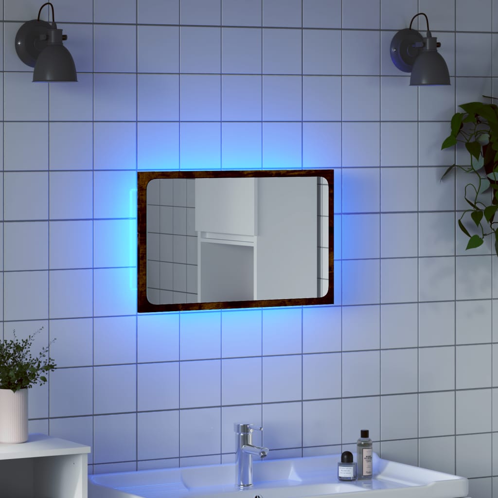 vidaXL LED kúpeľňové zrkadlo dub sonoma 60x8,5x38 cm kompozitné drevo