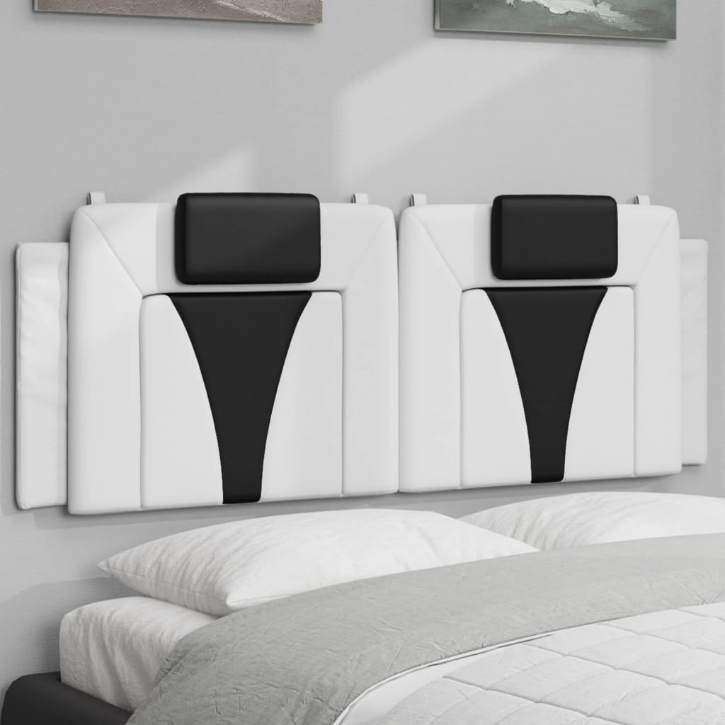 vidaXL Panel na čelo postele, bielo čierny 140 cm, umelá koža