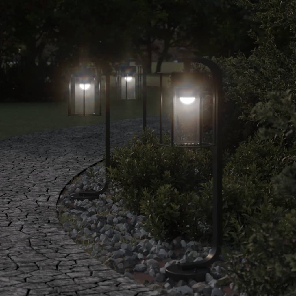 vidaXL Vonkajšie stojace lampy 3 ks čierne 60 cm nehrdzavejúca oceľ