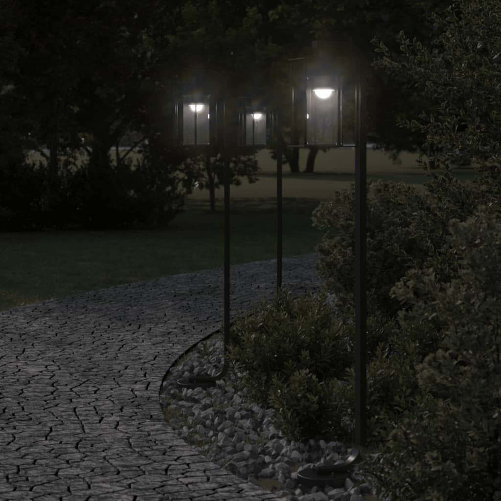 vidaXL Vonkajšia stojaca lampa čierna 100 cm nehrdzavejúca oceľ