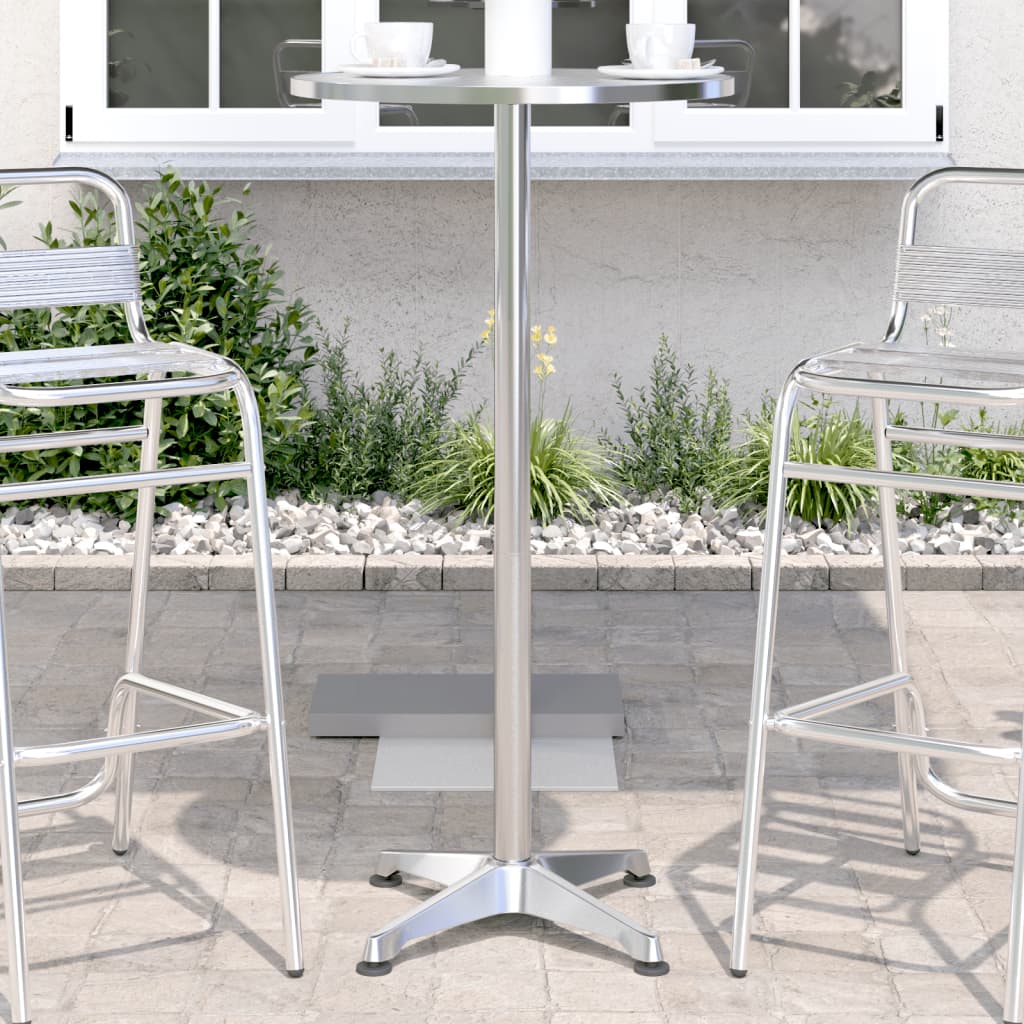 vidaXL Vonkajší barový stôl nastaviteľná výška Ø59,5x70/109,5cm hliník