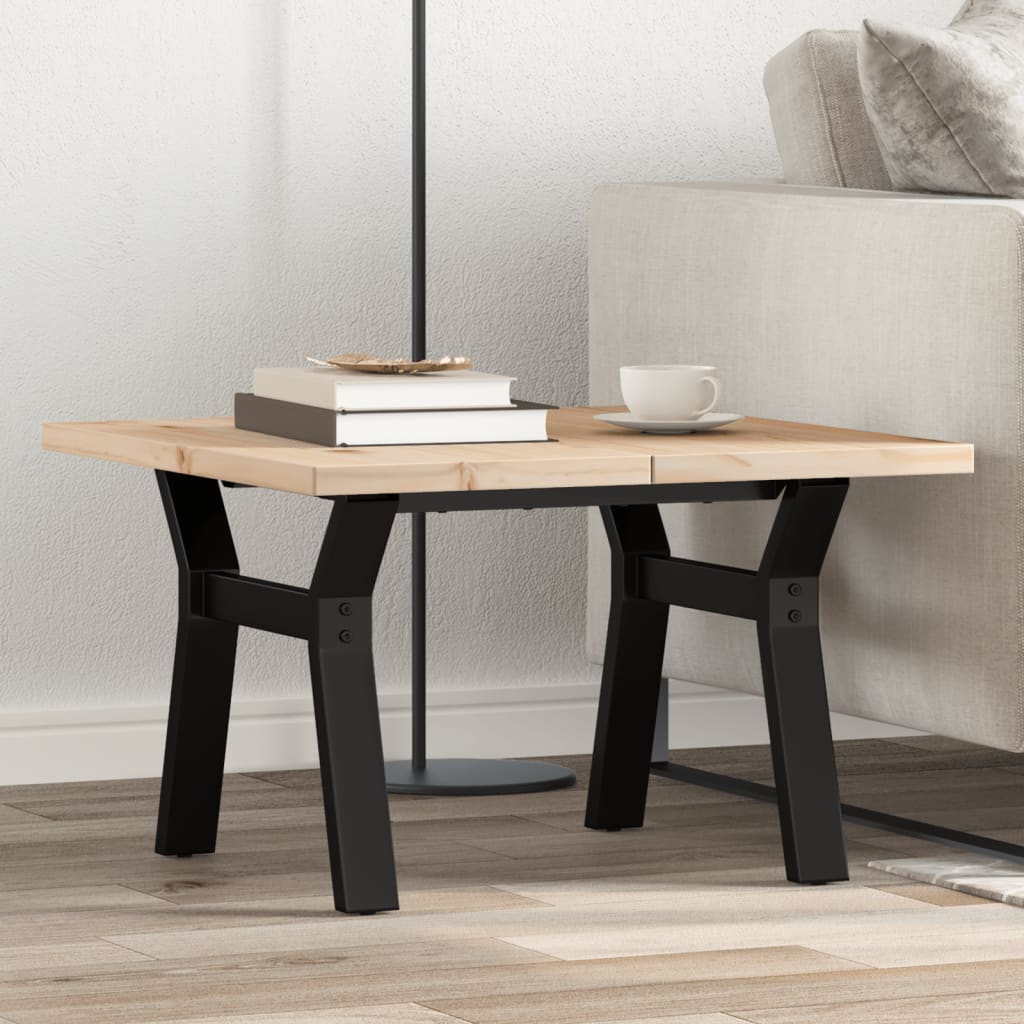 vidaXL Konferenčný stolík v tvare Y 60x60x40,5 cm borovica a liatina