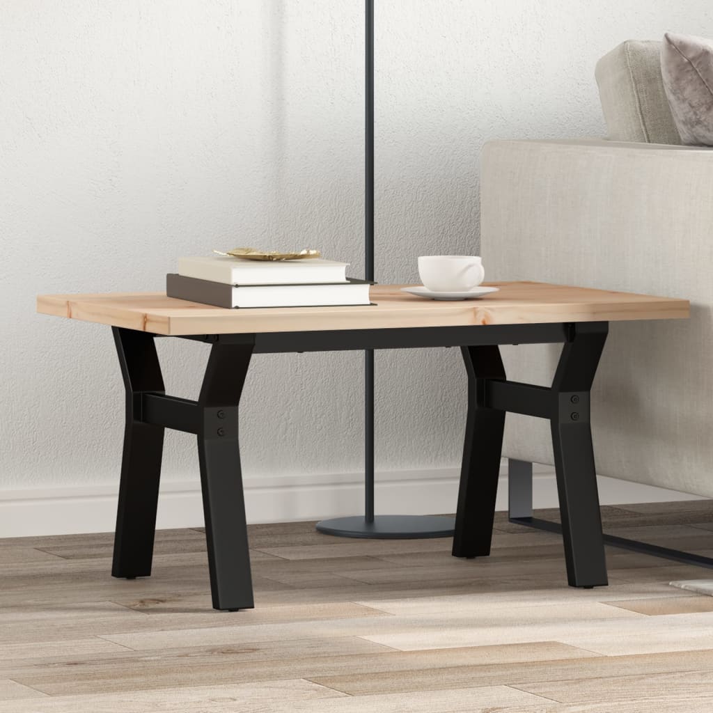 vidaXL Konferenčný stolík v tvare Y 80x50x40,5 cm borovica a liatina