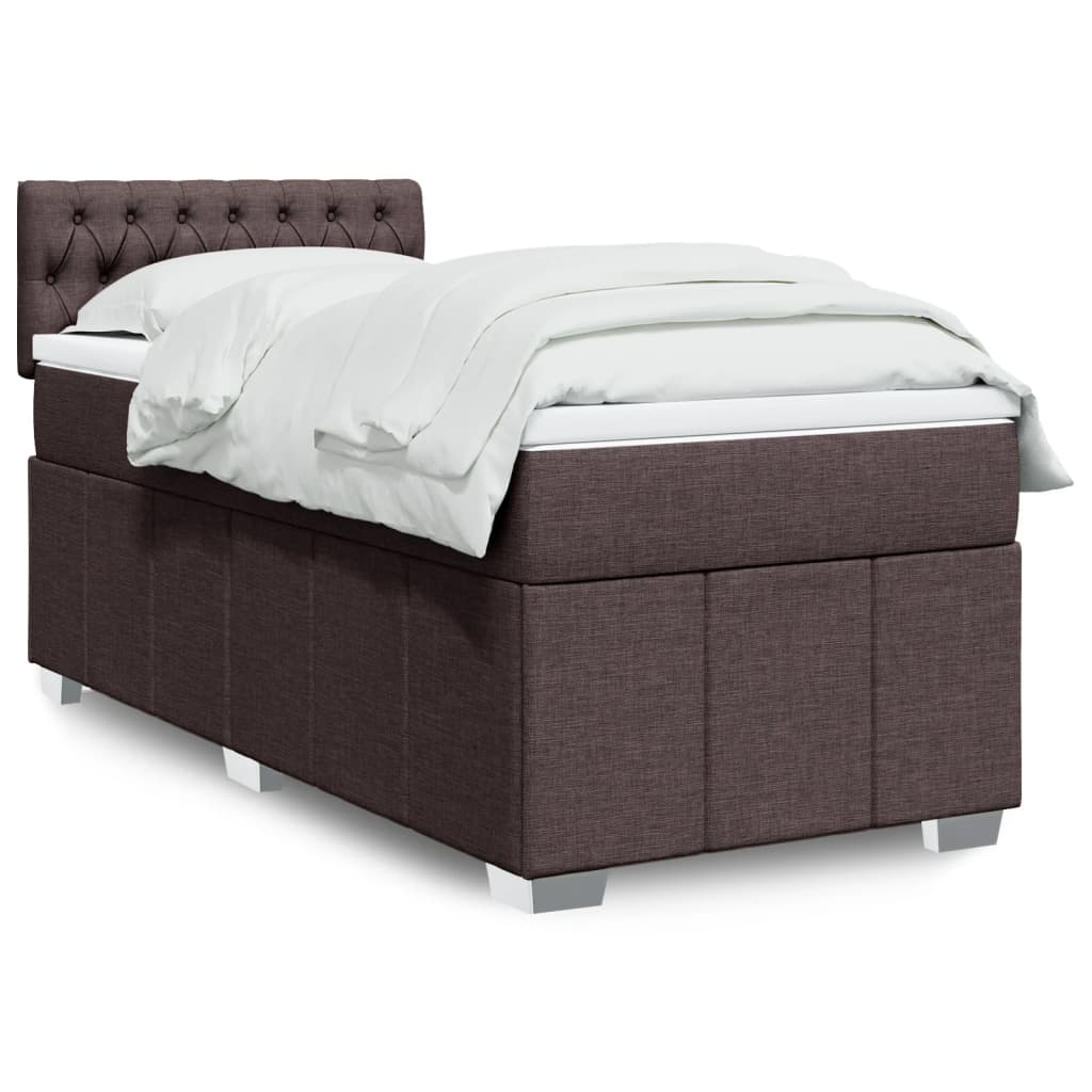 vidaXL Boxspring posteľ s matracom tmavohnedá 100x200 cm látka