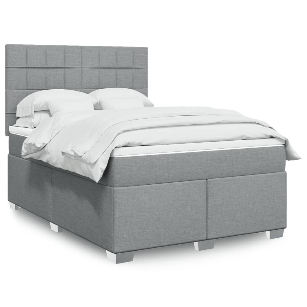 vidaXL Boxspring posteľ s matracom bledosivý 140x190 cm látka
