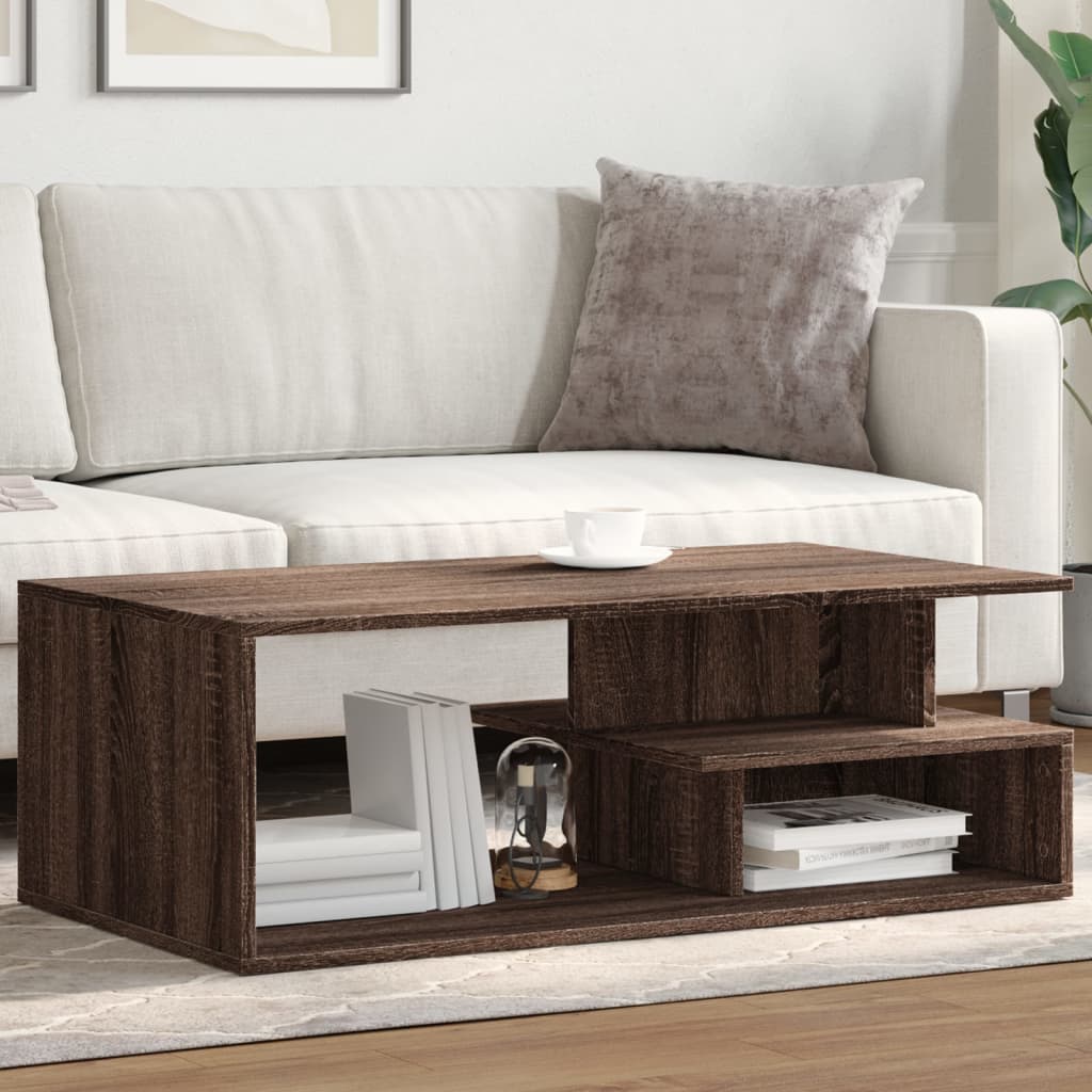 vidaXL Konferenčný stolík hnedý dub 102x55x35 cm kompozitné drevo