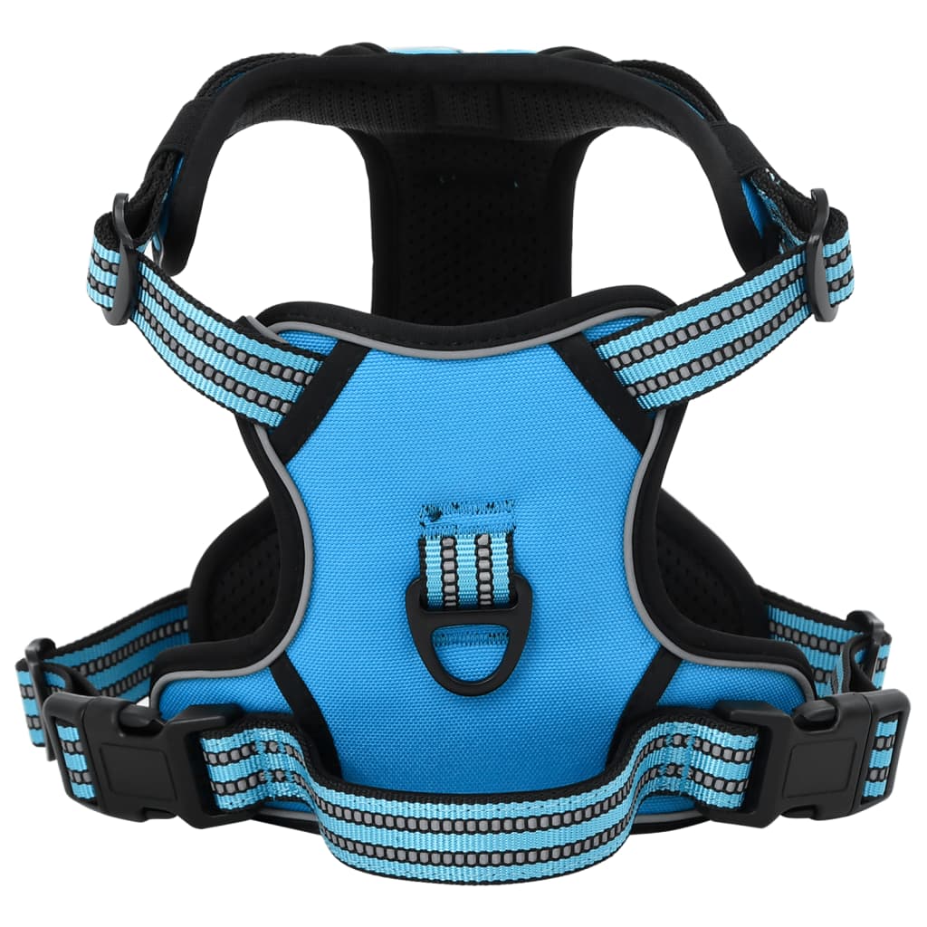 vidaXL Postroj pre psov s reflexnými pruhmi nastaviteľný modrý XL