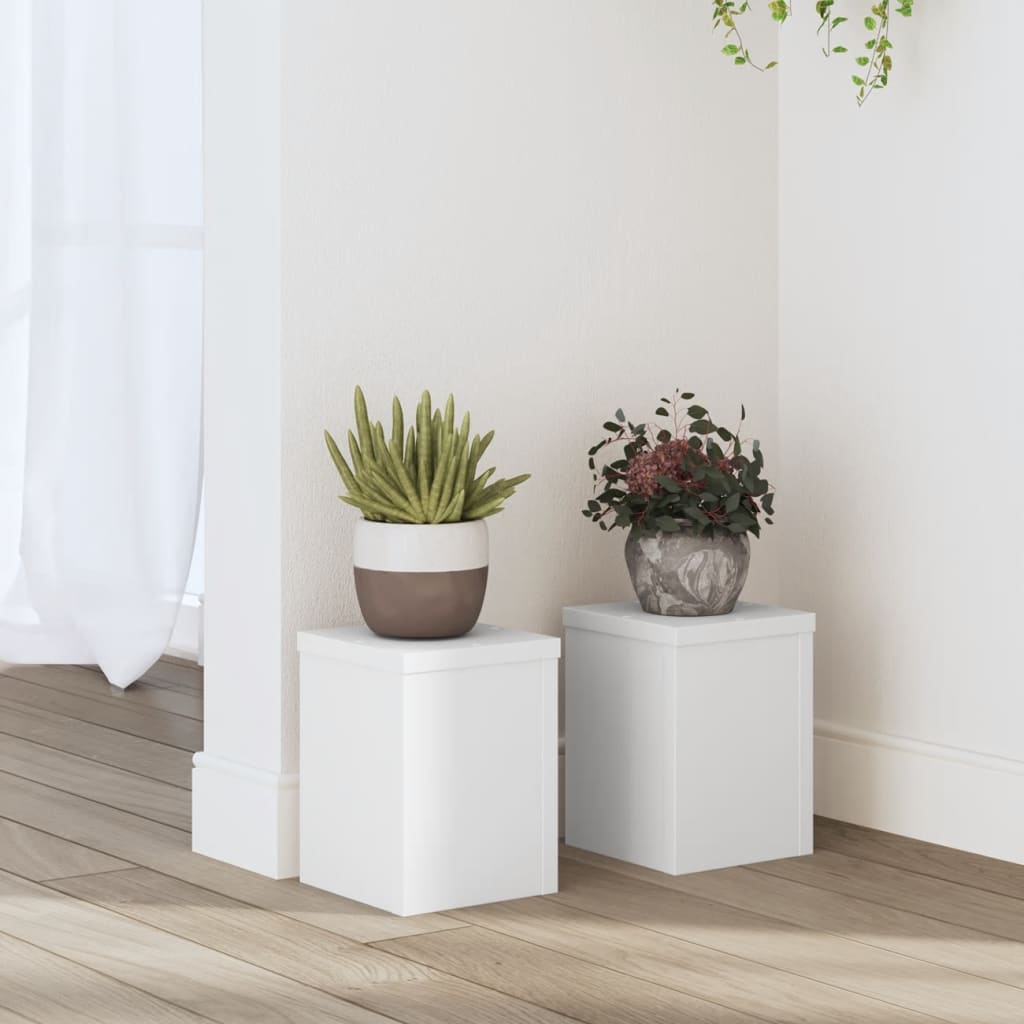 vidaXL Stojany na rastliny 2 ks biele 15x15x20 cm kompozitné drevo